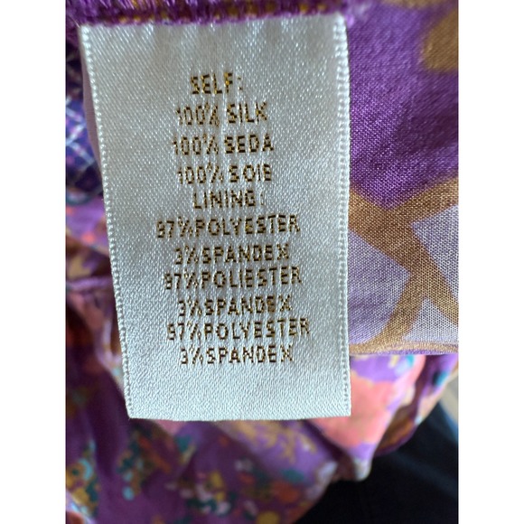 Jenny Han Purple Multicolor Patchwork Halter Maxi Dress 100% Silk Size M - Picture 4 of 5